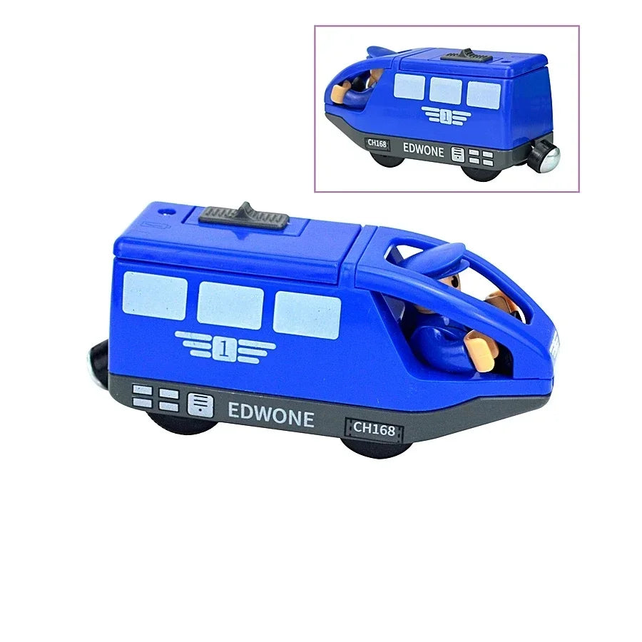 03) Wooden Train Toys Magnetic Set Electric Car Locomotive Diecast Slot Fit All Wood Brand Biro Railway Train Tracks For Kids Gifts