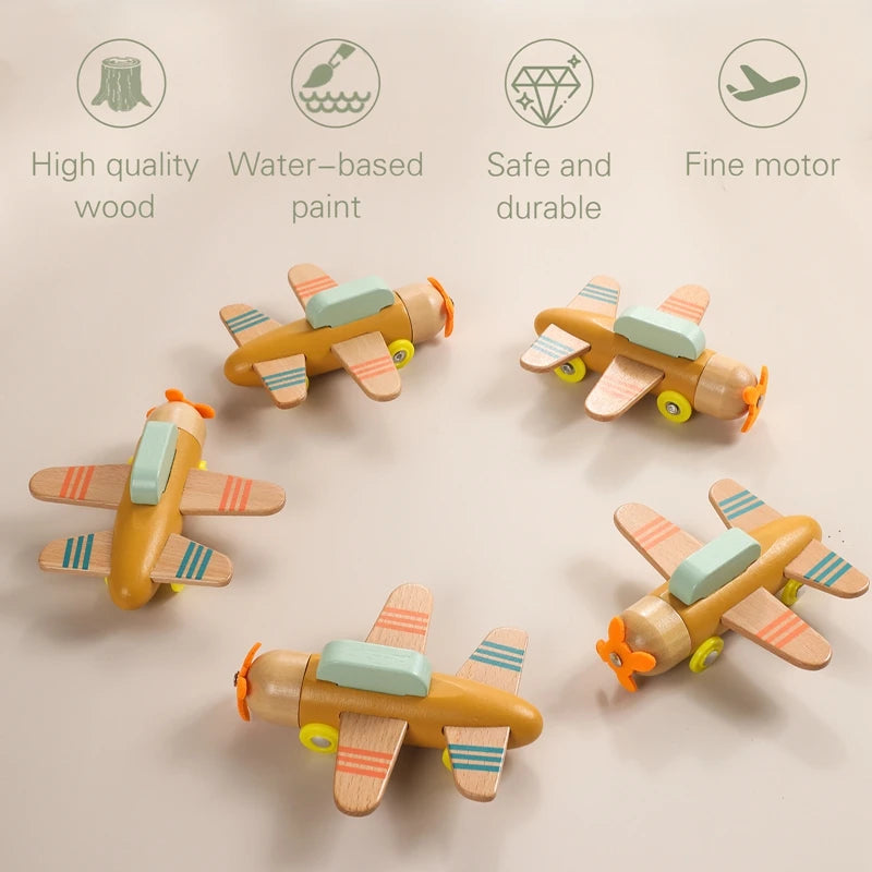 03) Wooden Train Birthday Toy Simulated Train Toy Model  Non-remote Control Rail Car Removable Wooden Train Exquisite Gift With BOX