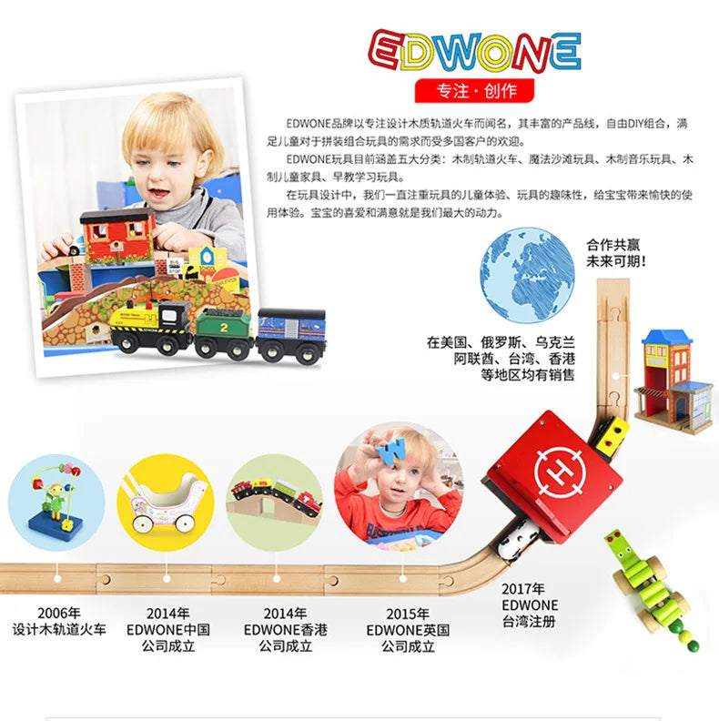 03) Wooden Train Track Highway Scene Set Railway Electric Magnetic Train Toy For All Brands Wooden Track Toy Boy G11