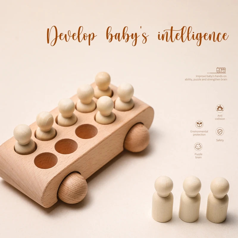 03) Wooden Train Birthday Toy Simulated Train Toy Model  Non-remote Control Rail Car Removable Wooden Train Exquisite Gift With BOX