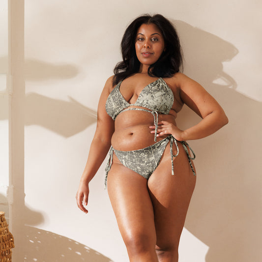 11) Pianta di Roma del Nolli - All-over print recycled string bikini