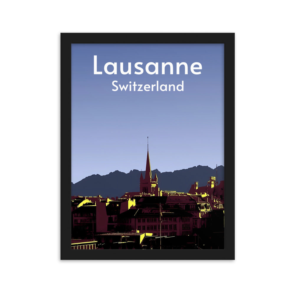 08) Lausanne - Framed matte paper poster
