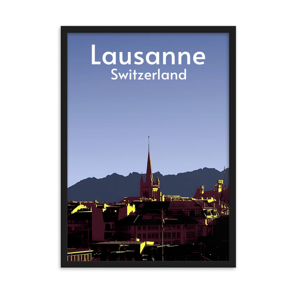 08) Lausanne - Framed matte paper poster