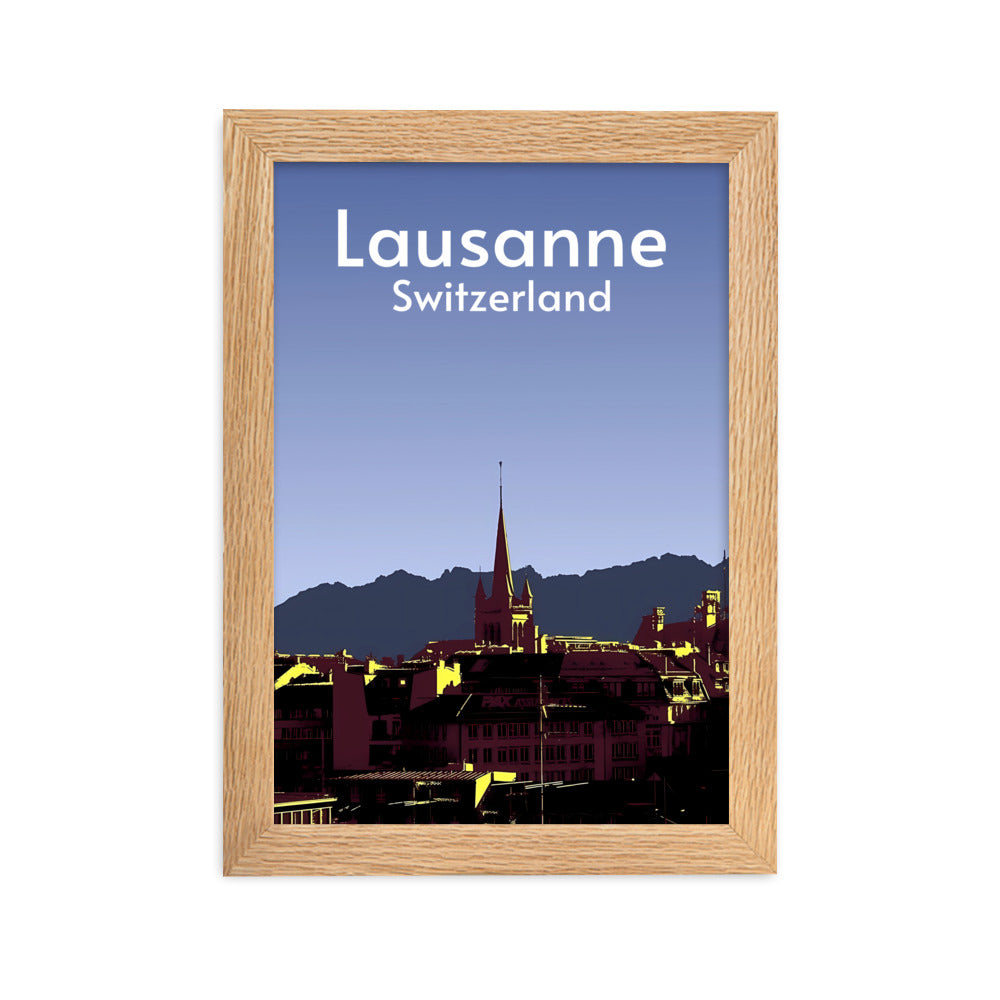 08) Lausanne - Framed matte paper poster