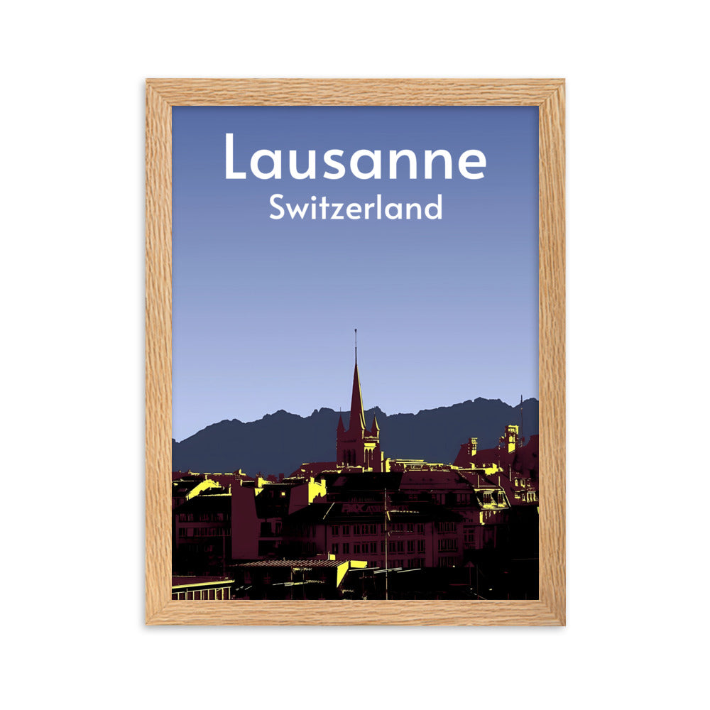 08) Lausanne - Framed matte paper poster