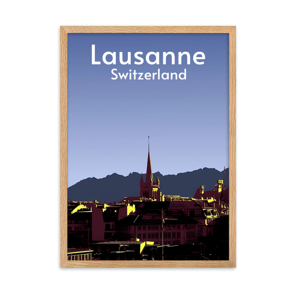 08) Lausanne - Framed matte paper poster