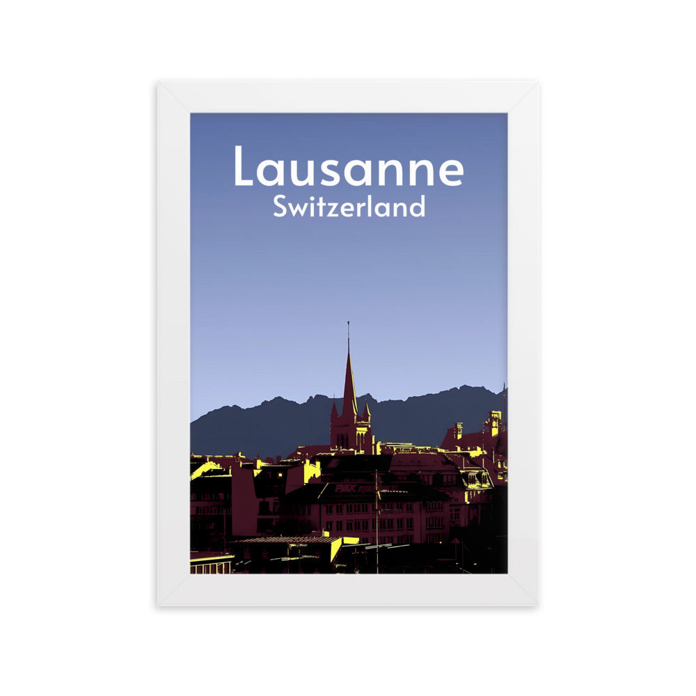 08) Lausanne - Framed matte paper poster