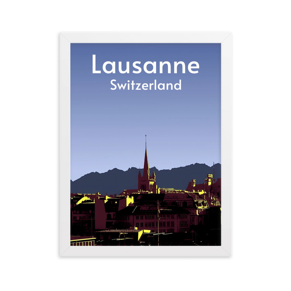 08) Lausanne - Framed matte paper poster
