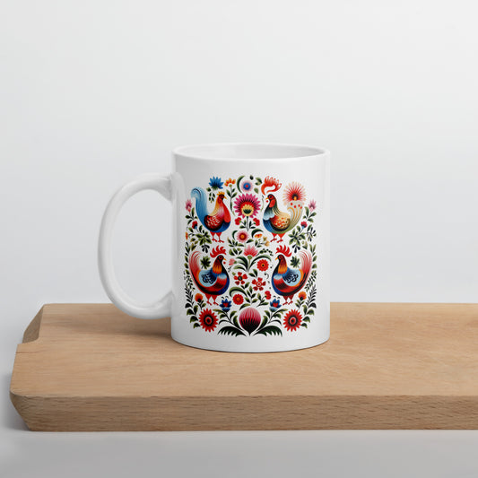 01) Hungarian White glossy mug