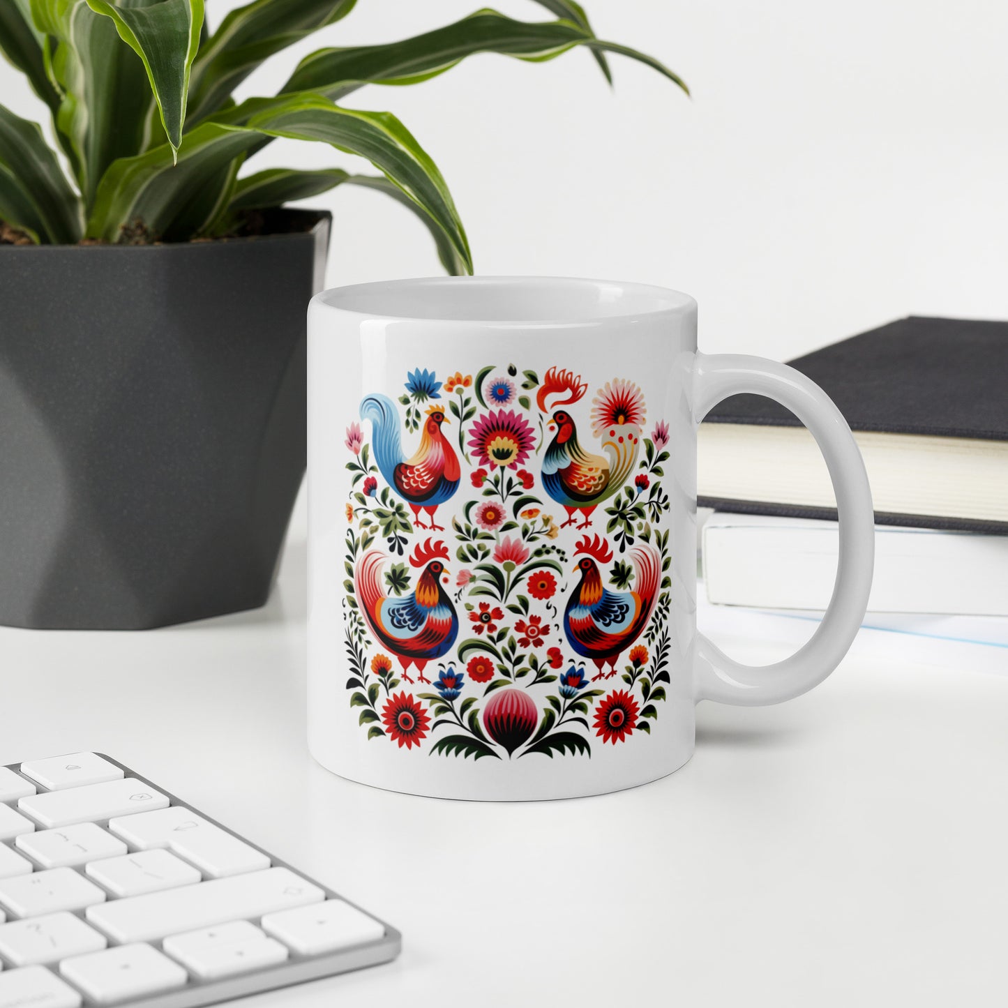 01) Hungarian White glossy mug