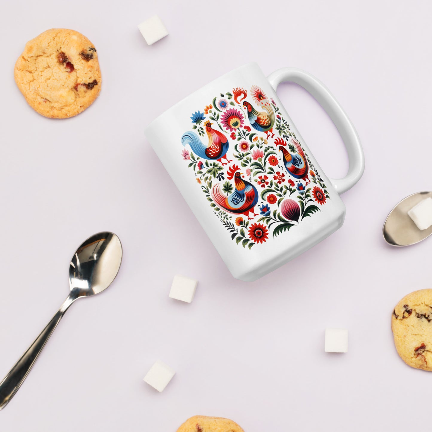 01) Hungarian White glossy mug