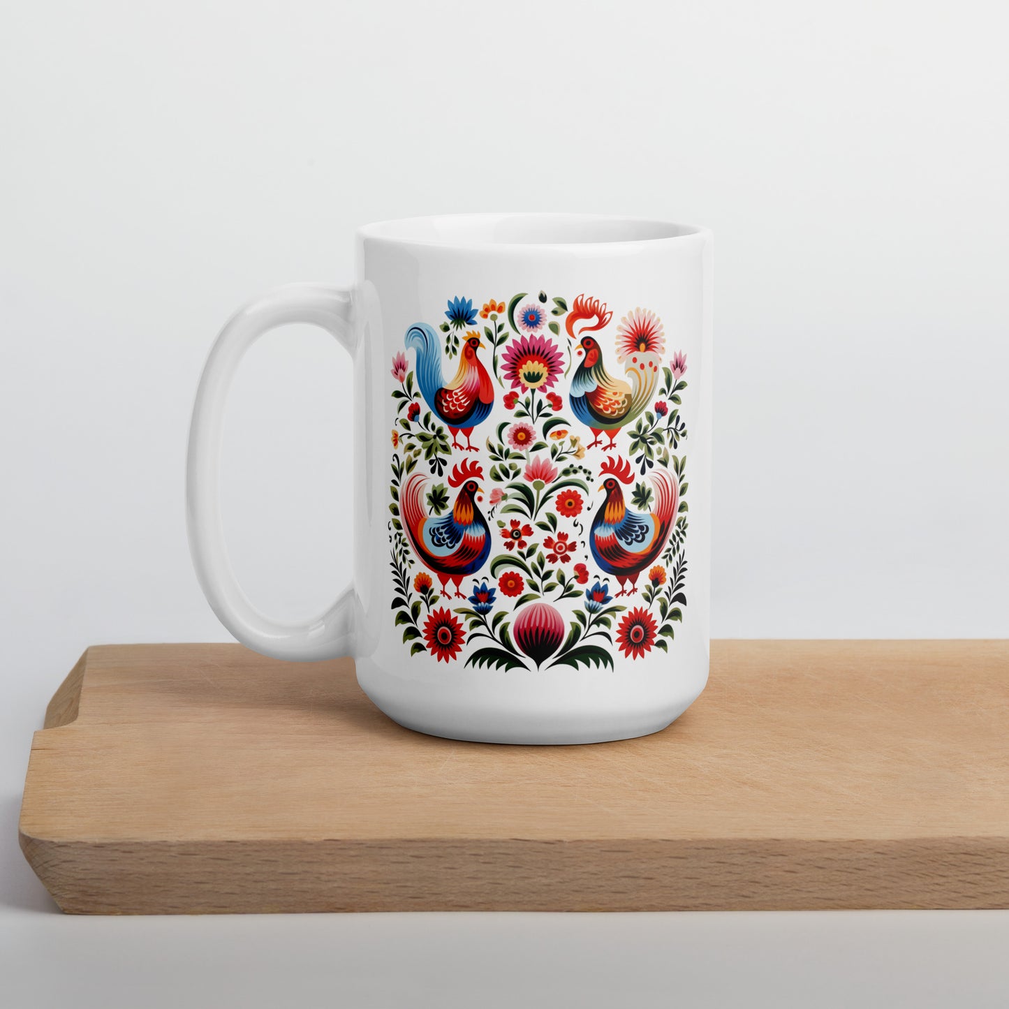 01) Hungarian White glossy mug