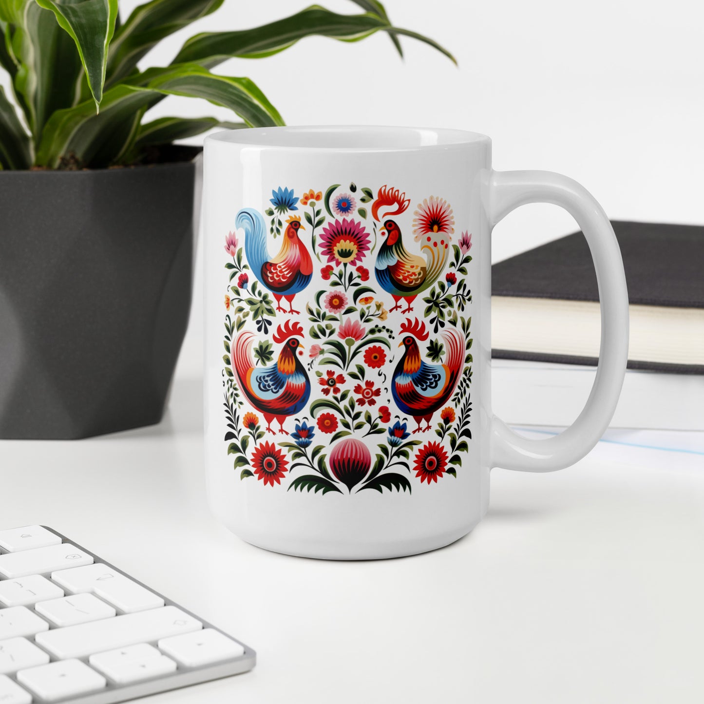 01) Hungarian White glossy mug