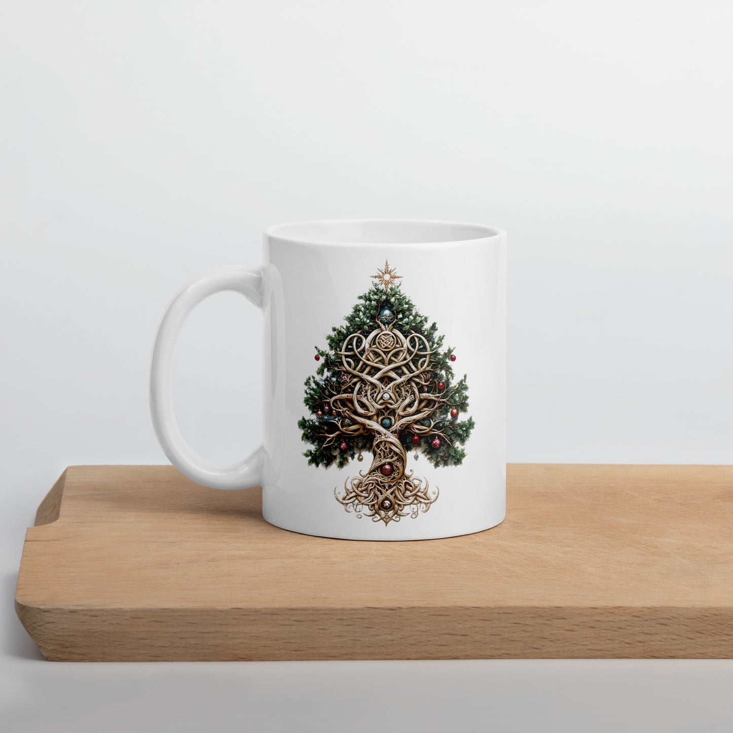 01) christmas tree glossy mug