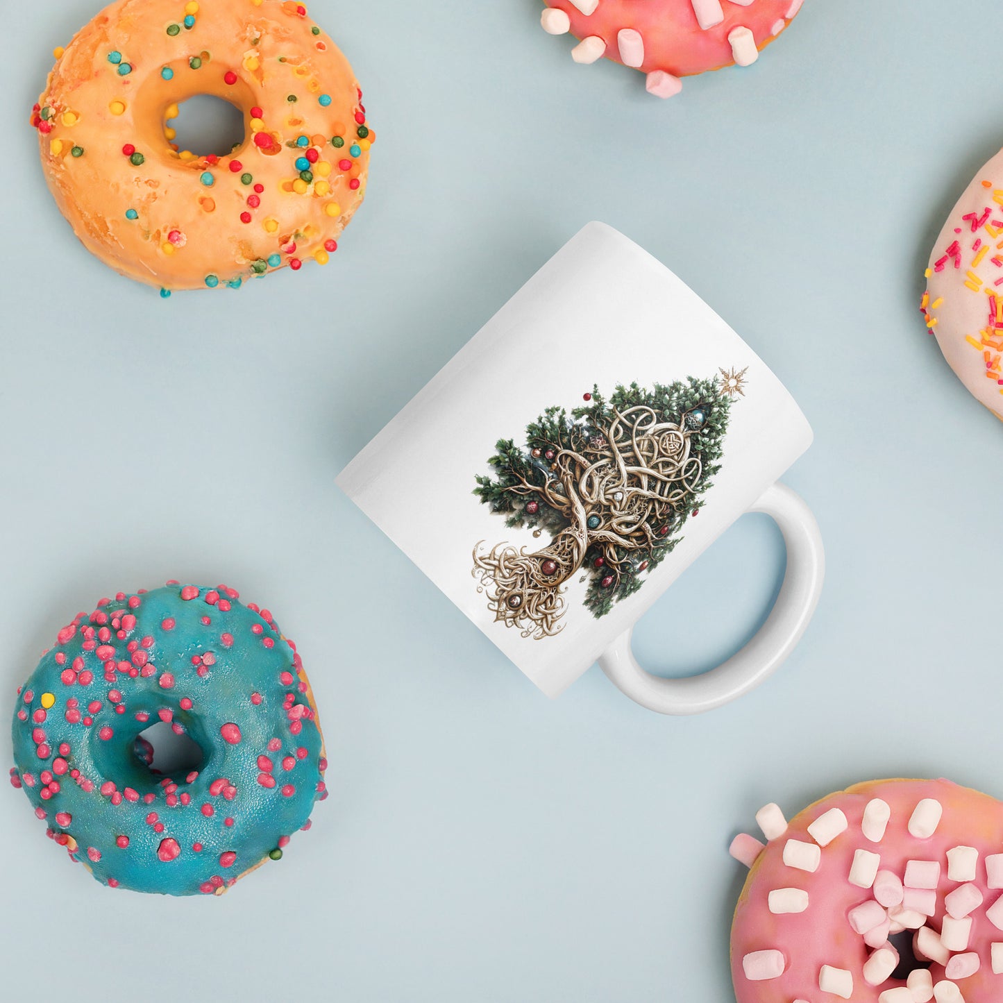 01) christmas tree glossy mug