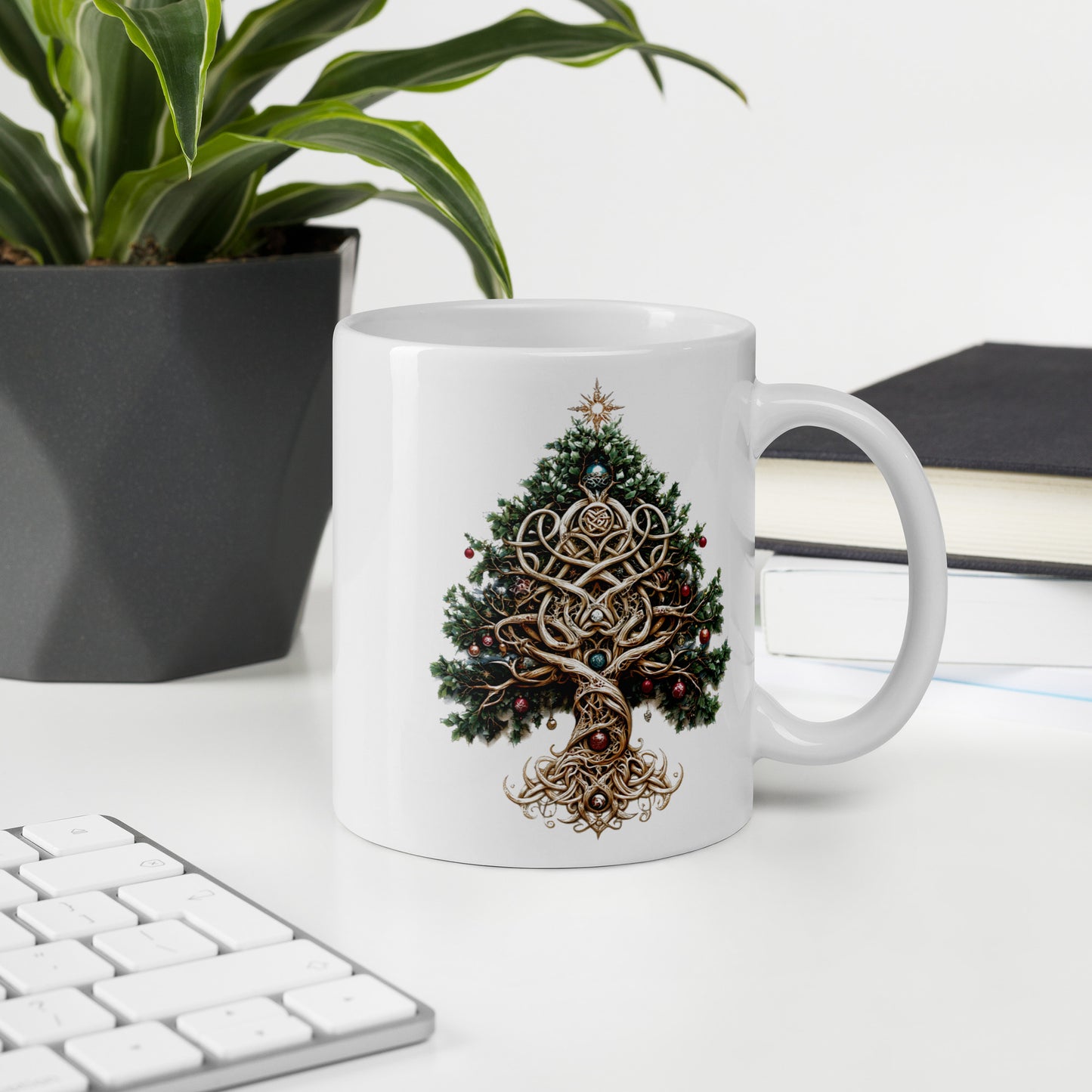 01) christmas tree glossy mug