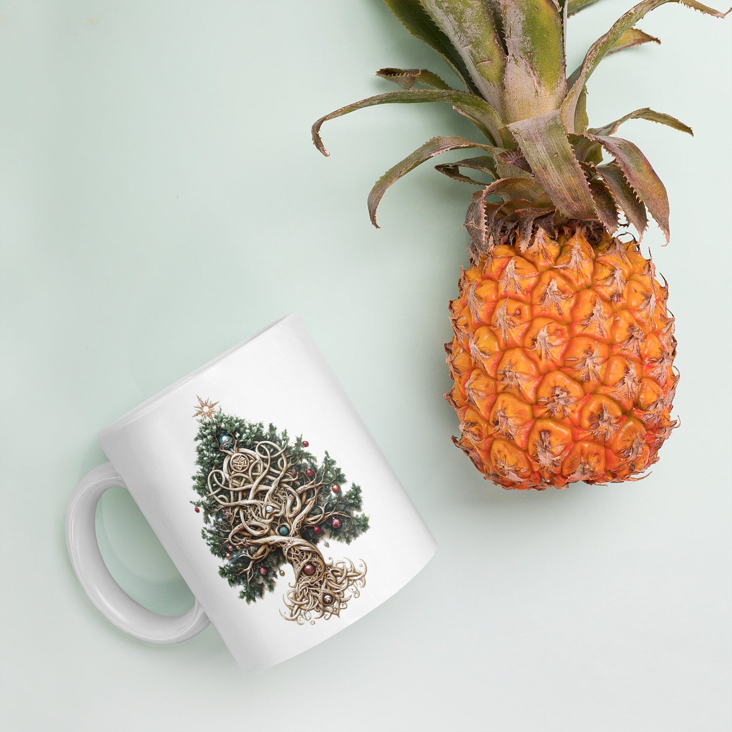 01) christmas tree glossy mug