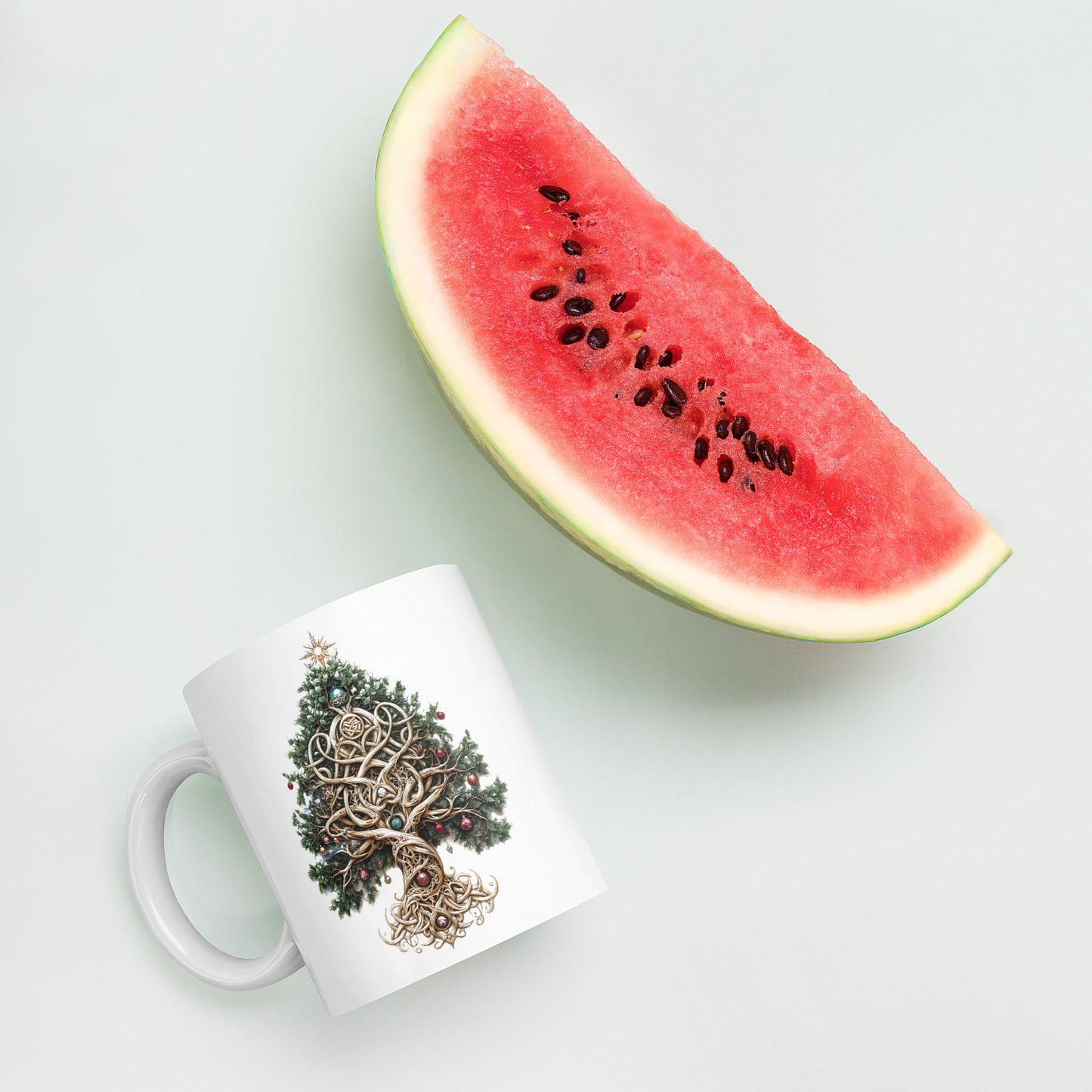 01) christmas tree glossy mug