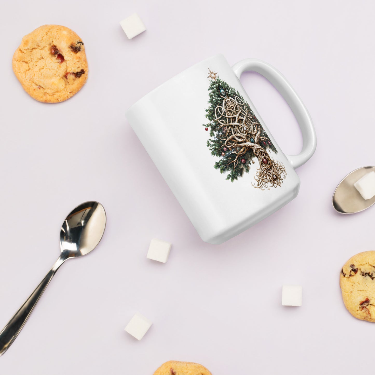 01) christmas tree glossy mug