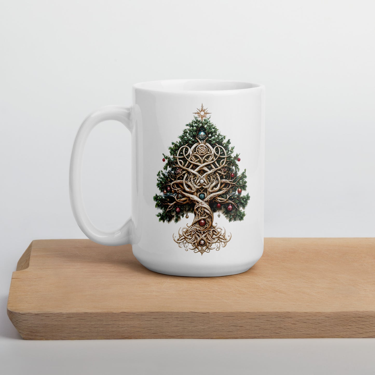 01) christmas tree glossy mug