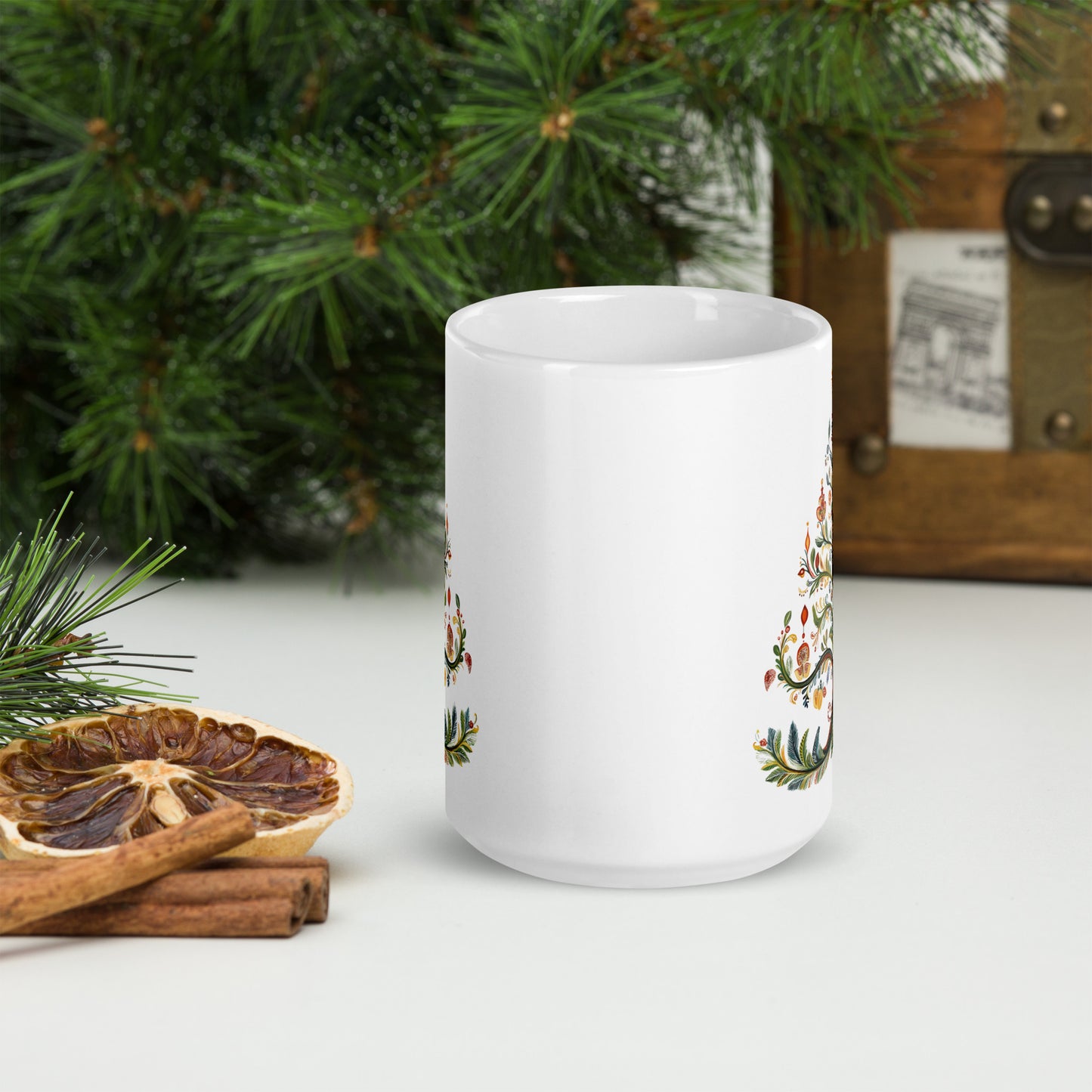 01) Christmas tree glossy mug
