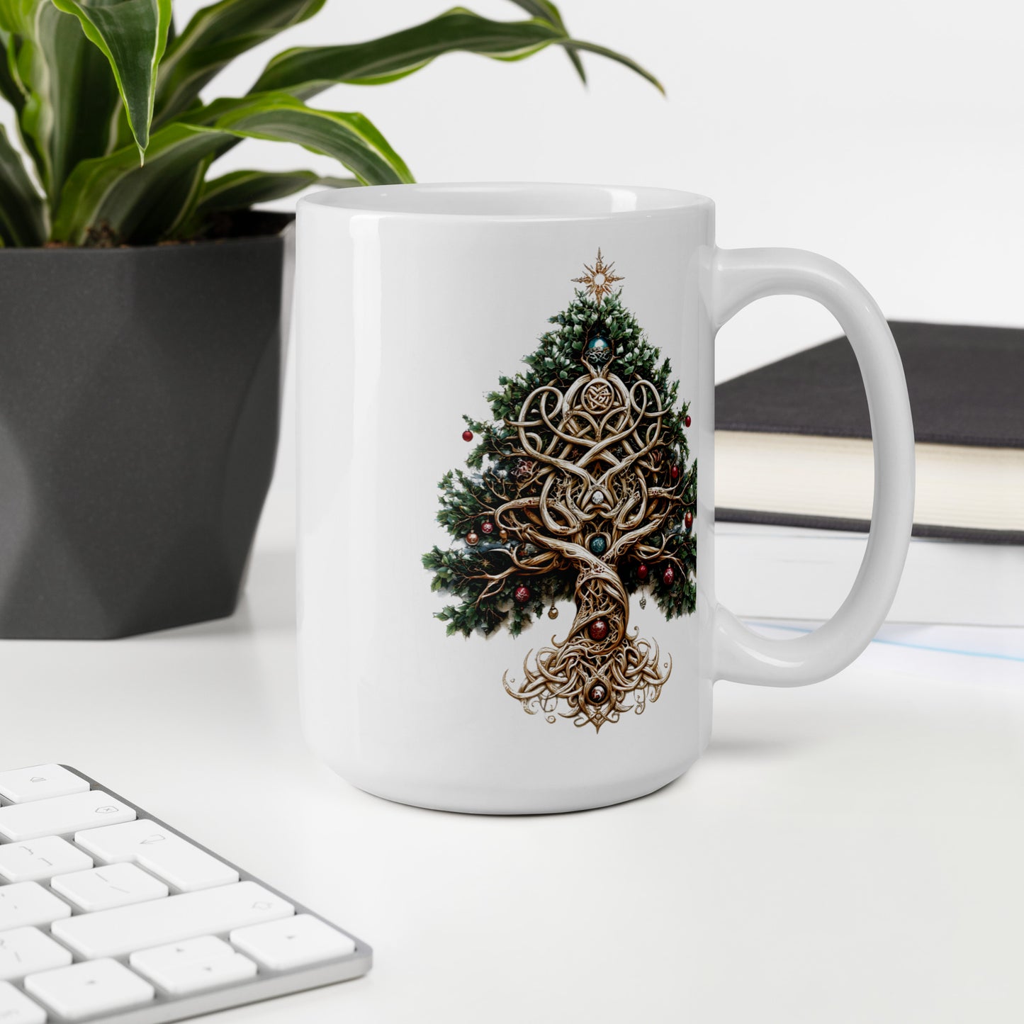 01) christmas tree glossy mug