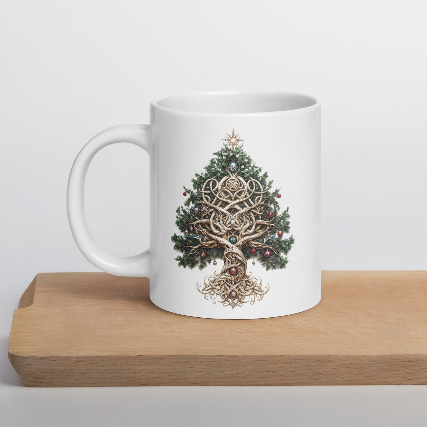 01) christmas tree glossy mug
