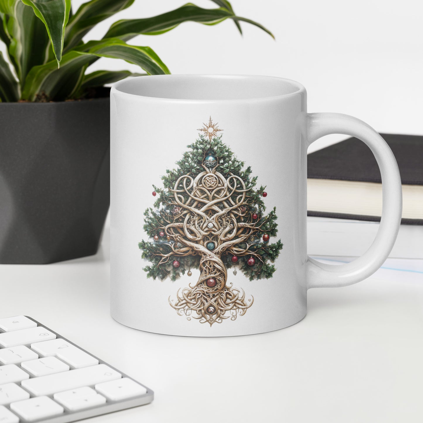 01) christmas tree glossy mug